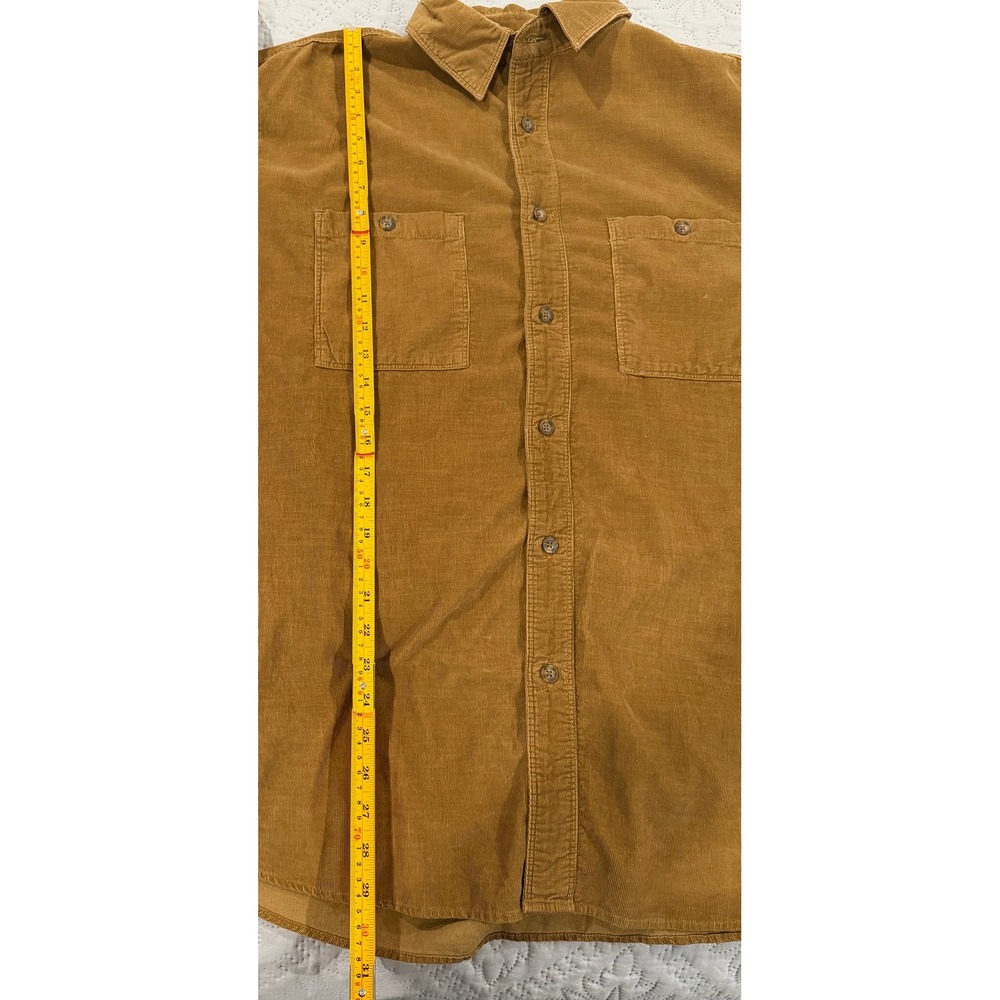 Woolrich Men's L Brown Corduroy Button Up Shirt Workwear - Picture 7 of 11